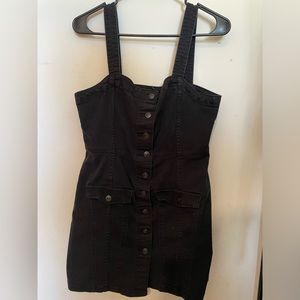 Black denim mini dress